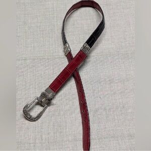 Brighton Red and Black Women's alligator embossed Belt